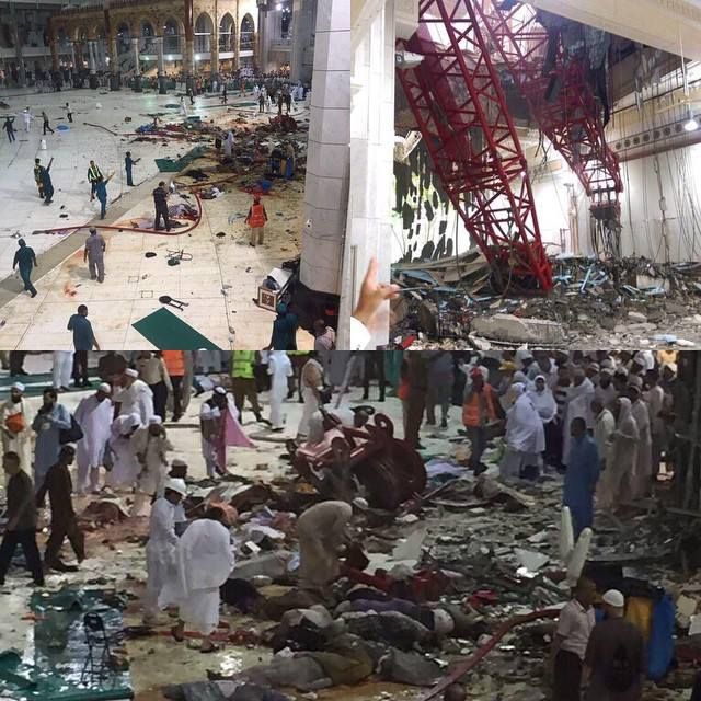 фото для записи Последствия падения строительного крана на крупнейшую в мире мечеть(8 фото)